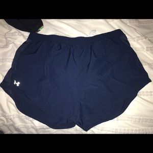 Dark blue under armour running shorts